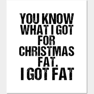 Funny Christmas Dinner Eating Eat Obese Fat Overweigt Gift Posters and Art